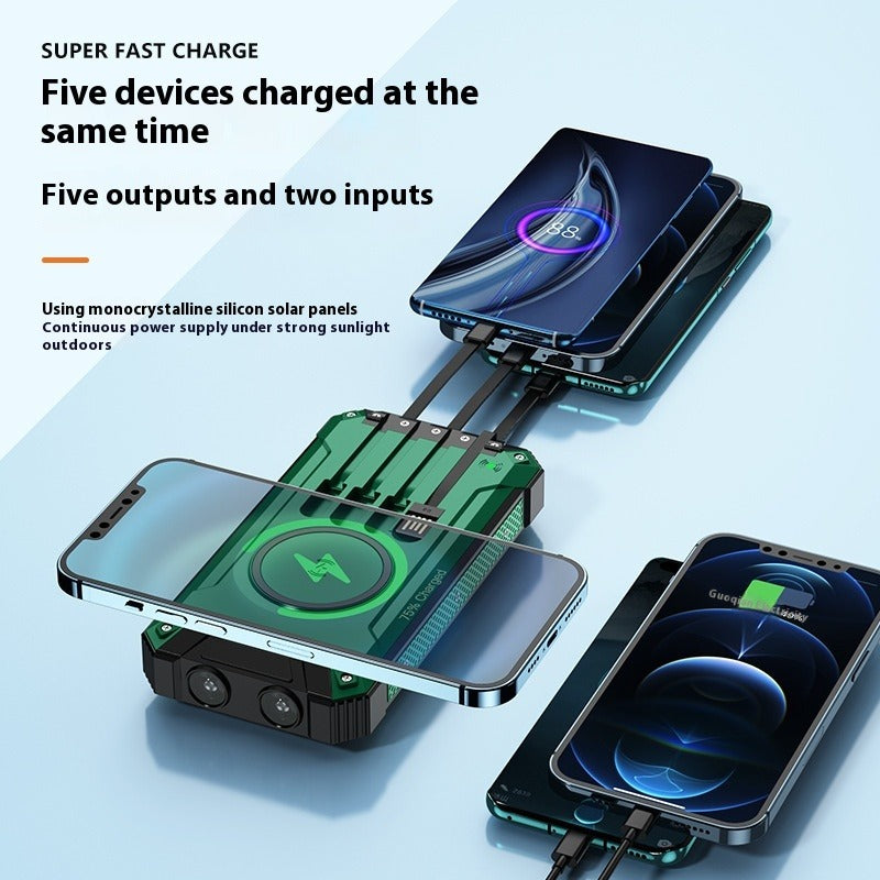 Wireless Solar Power Bank Charger