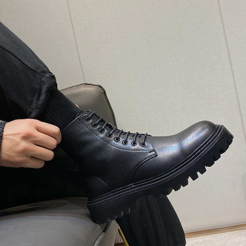 British Style Martin Boots with Side Zipper for Men