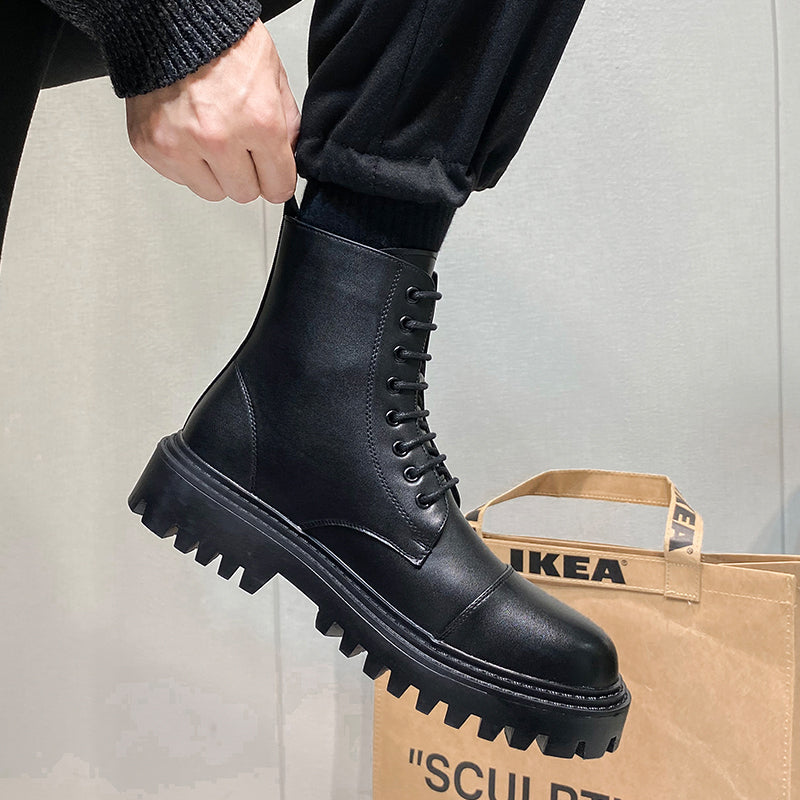 British Style Martin Boots with Side Zipper for Men