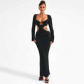New Ladies Long Sleeve Hollow Dress