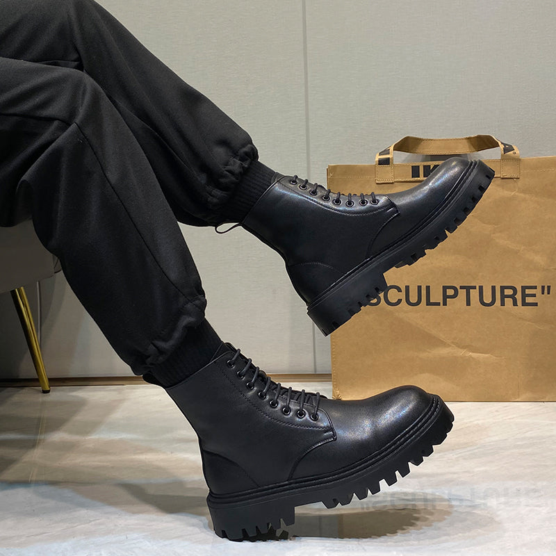 British Style Martin Boots with Side Zipper for Men