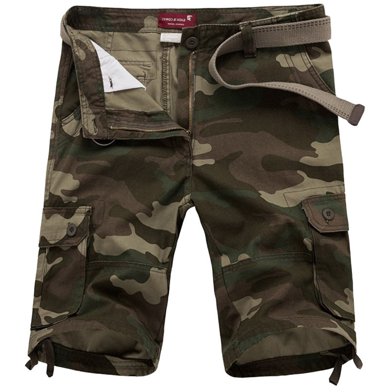 Men's Loose Fit Camouflage Cargo Shorts with Pockets