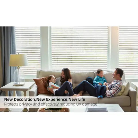 Frosted Stripe Privacy Window Film for Home Office